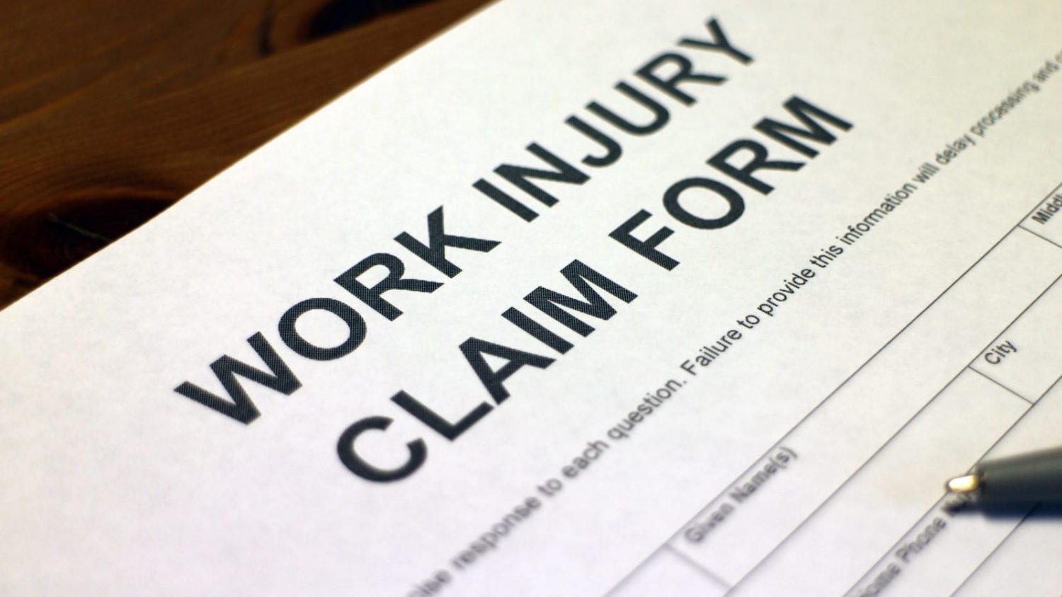 Blank Work Injury Claim Form